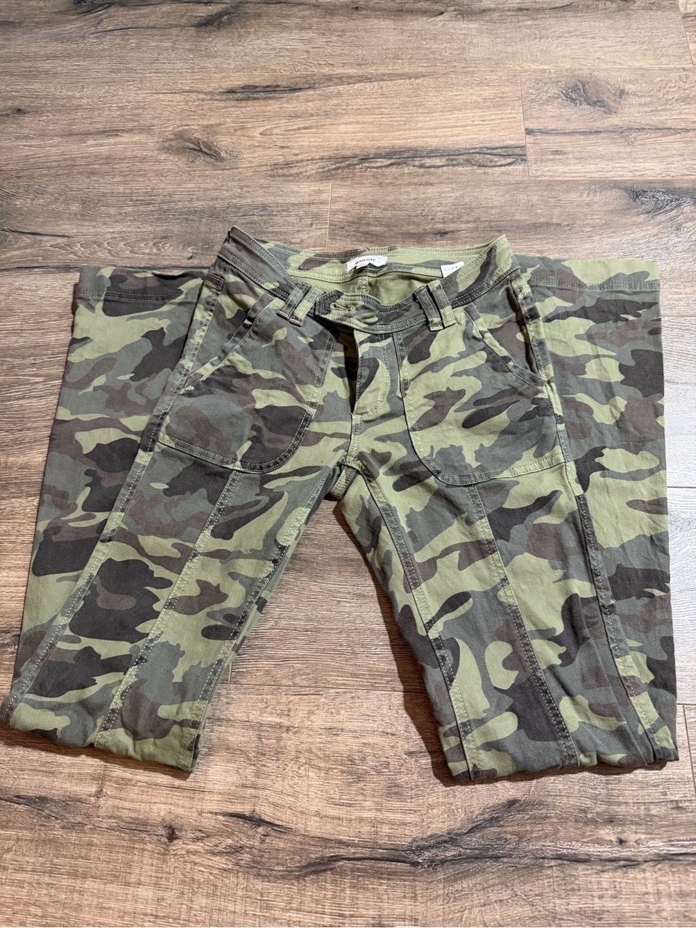 Garage Women’s Camo Boot Cut Jeans - Olive Green & Dark Green